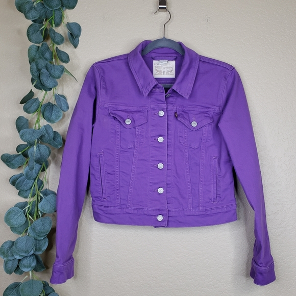 purple trucker jacket